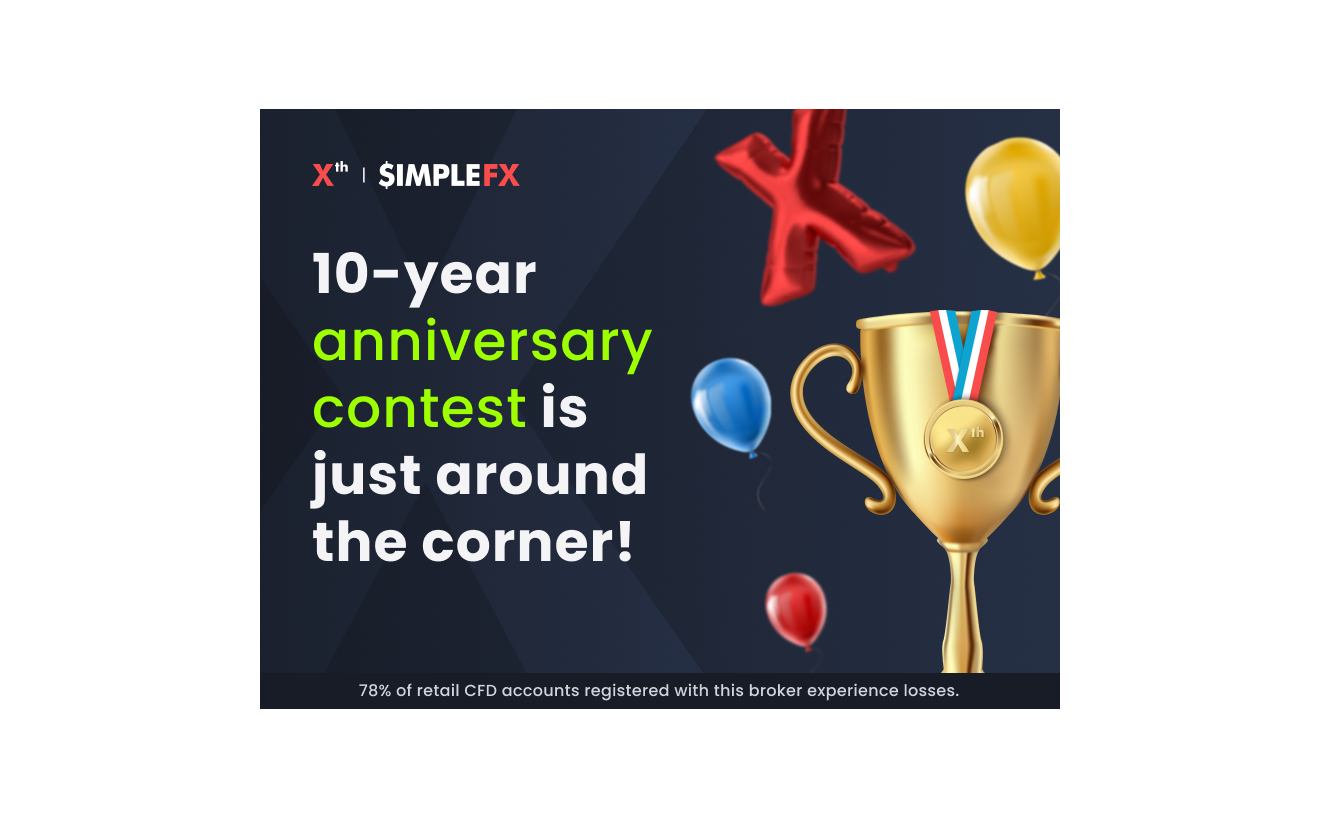 The trading contest on SimpleFX 10th birthday